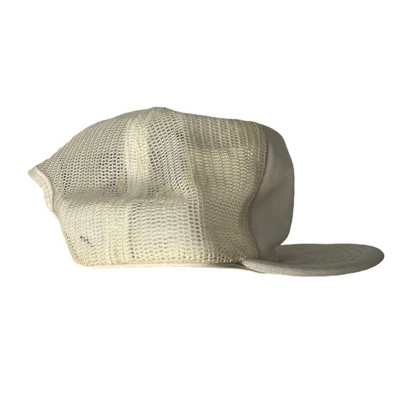 Vintage White Trucker Baseball Cap Mesh CBS News Promo Hat 90s 80s USA - Picture 3 of 4